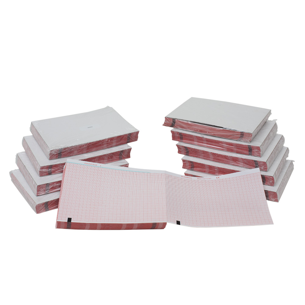 Papier thermosensible ECG 110mm, grille largeur 100mm, pli accordéon sans en-tête, 200 feuilles/paquet (40 paquets/boîte)