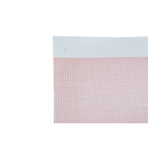 Papier thermosensible ECG 8.5”x11”, grille largeur 155mm, pli accordéon avec en-tête, 300 feuilles/paquet (8 paquets/boîte)